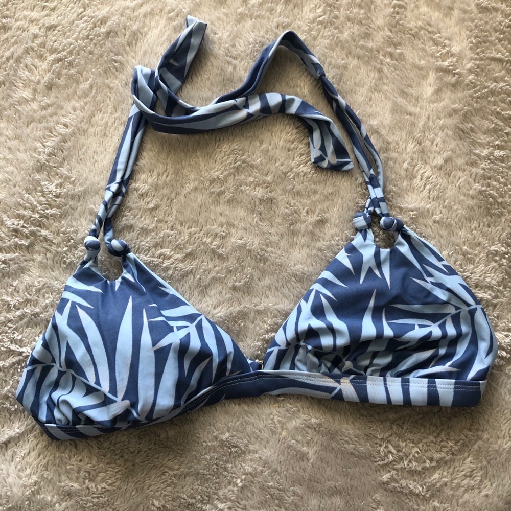 Blue Tropical Bikini Top
